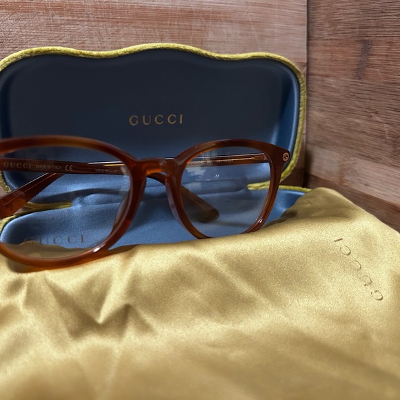 GUCCI GG0155OA NWOT glasses, frames, tan tortoise. Put your Rx in! Save! - Picture 7 of 16